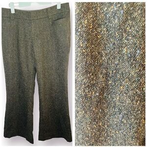 Club Monaco Speckled Tweed Trousers Wool Silk Blend Flare Ankle Grey Multi 6